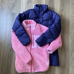 Tommy Bahama Jacket Girls Sz XL 16 Pink & LL Bean Down Coat Sz XS Blue